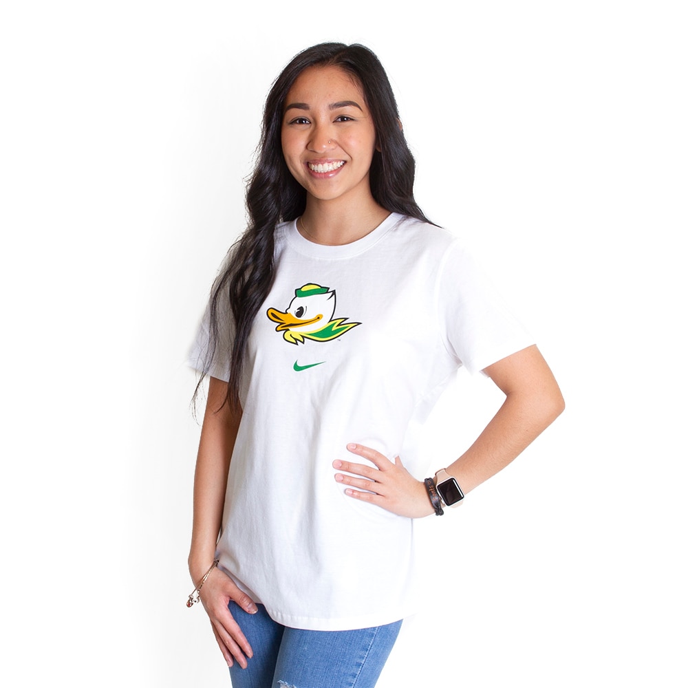 Fighting Duck, Nike, White, Crew Neck, Cotton Blend, Women, Football, 683211